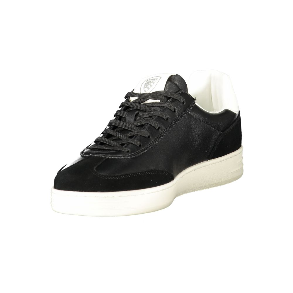 Men's Blue Black Leather Sneaker