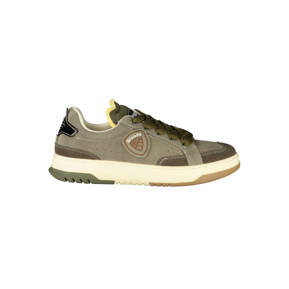 Blue Green Leather Men's Sneaker