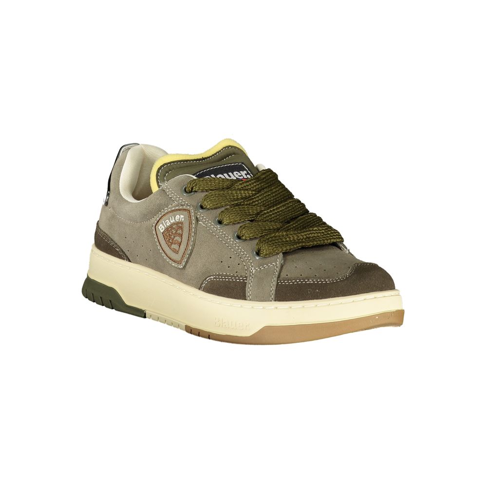 Blue Green Leather Men's Sneaker