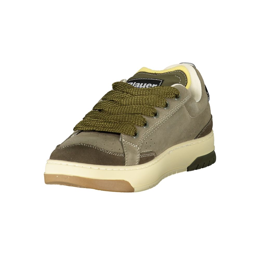 Blue Green Leather Men's Sneaker