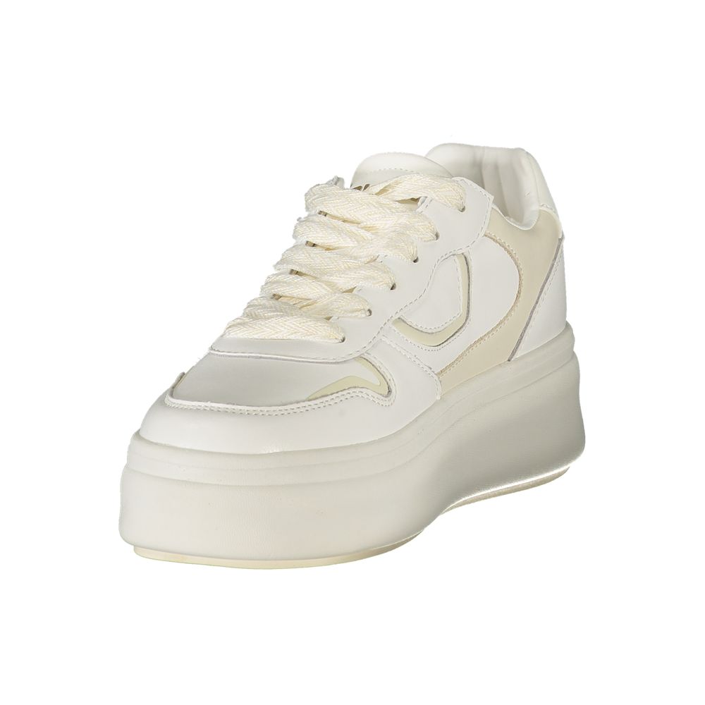 Blue White Leather Women's Sneaker