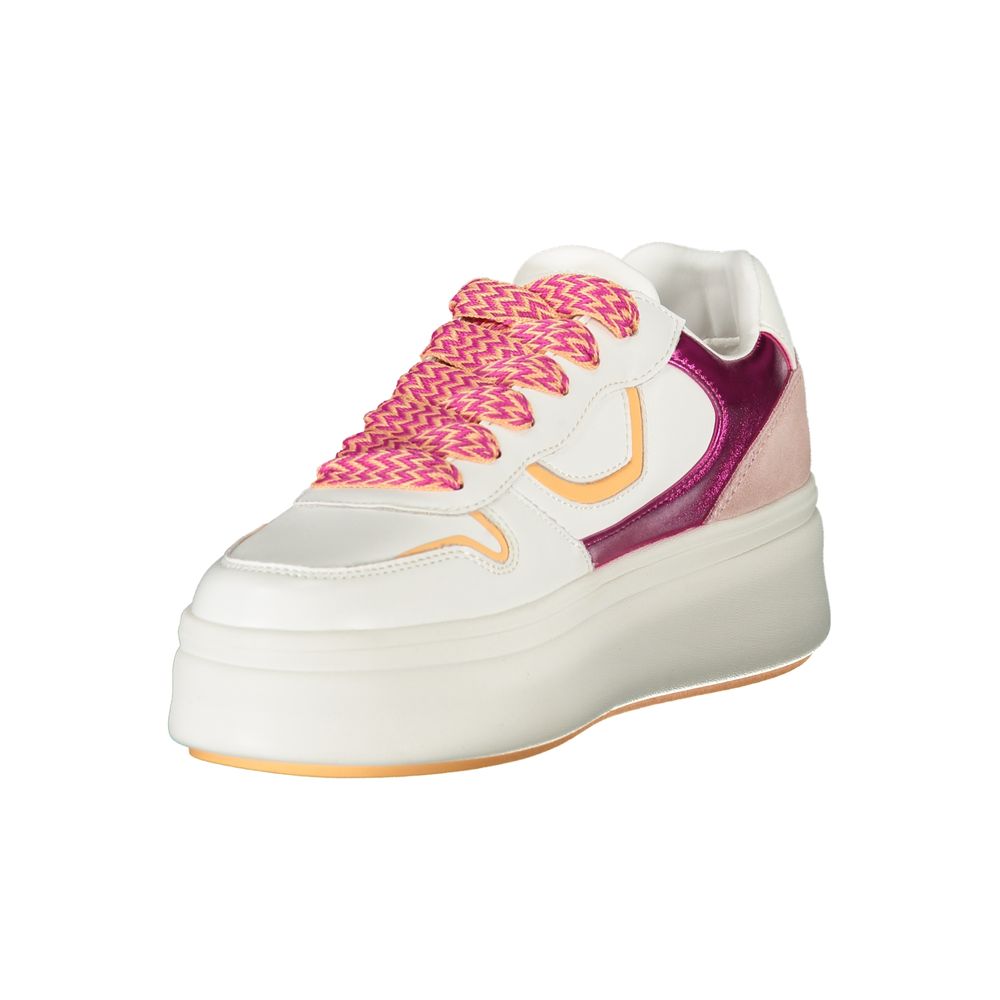 Blue White Leather Women's Sneaker