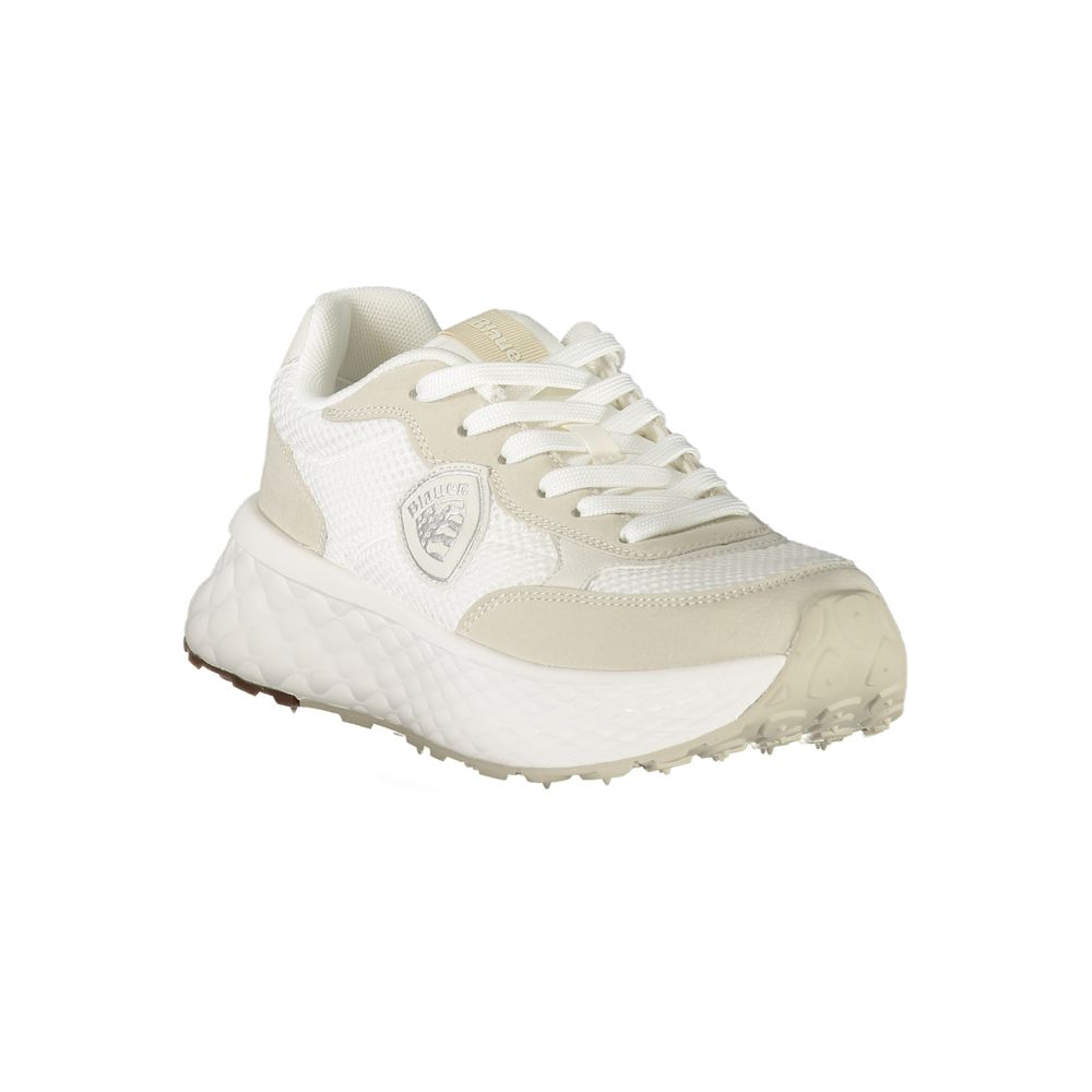 Blue White Polyester Women's Sneakers