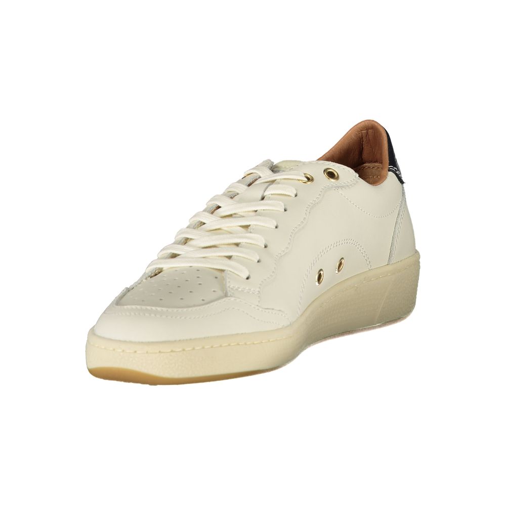 Blue White Leather Women's Sneaker