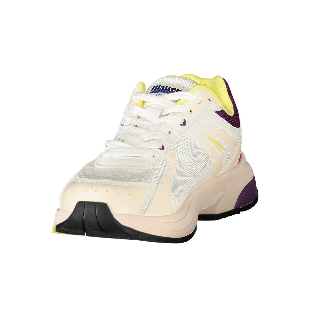 Blauer Weißer Polyester Damen Sneaker