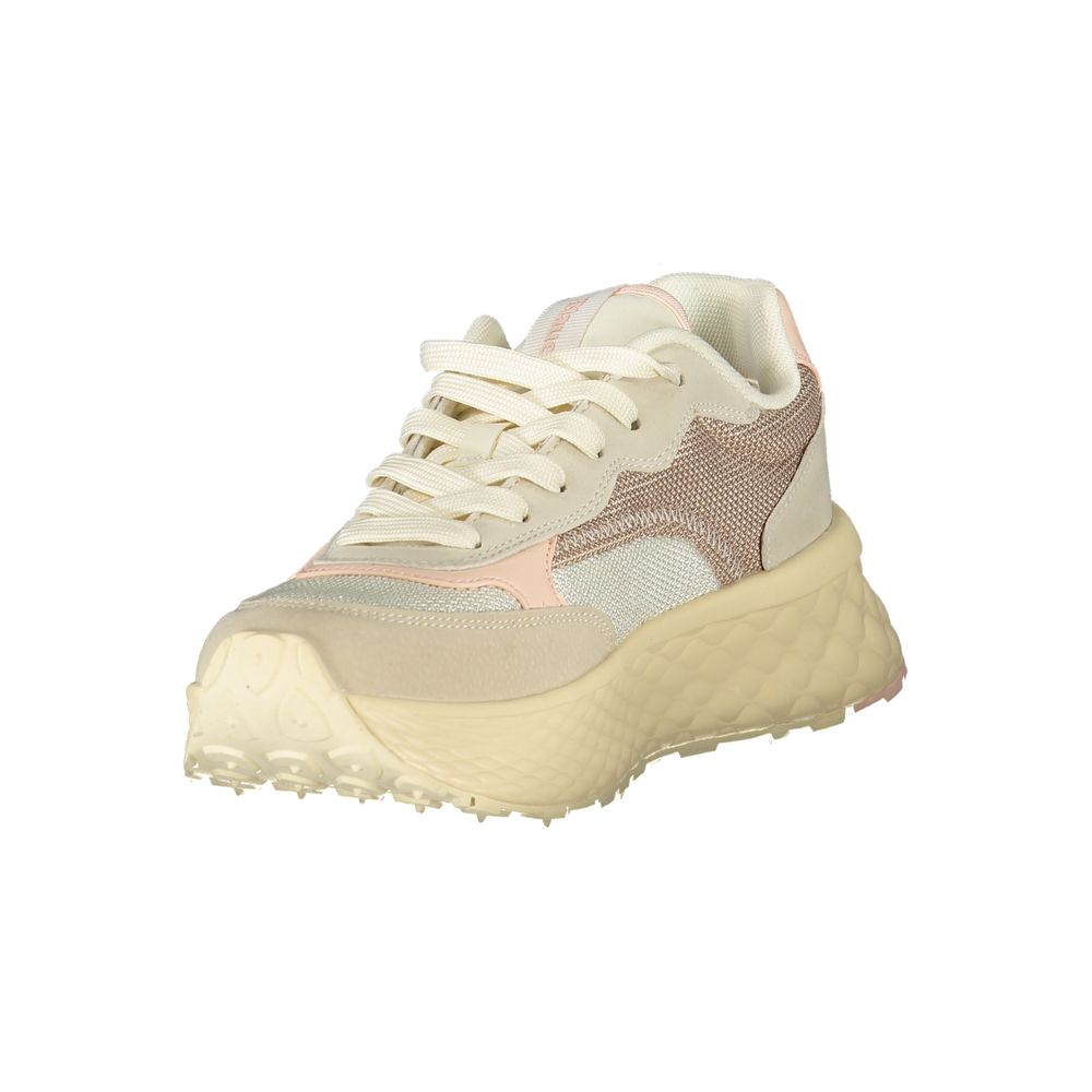 Blue Beige Polyester Women's Sneakers