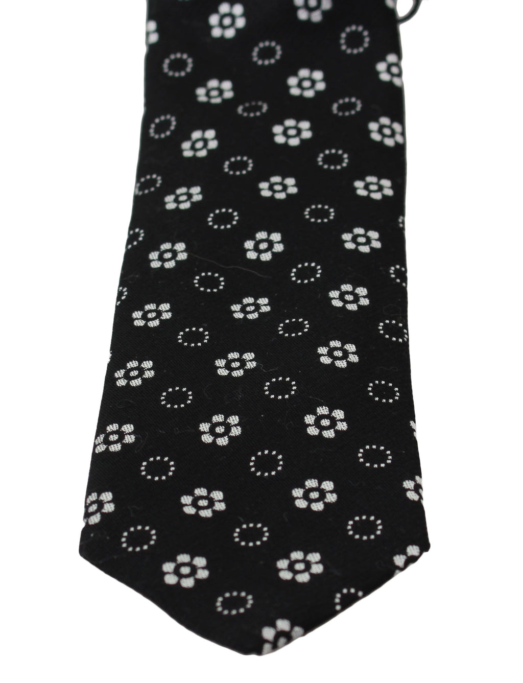 Dolce & Gabbana Black Floral Print 100% Silk Tie