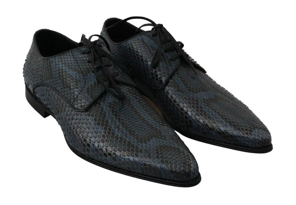 Dolce & Gabbana Blaue Pythonleder-Schlangenhaut-Schuhe