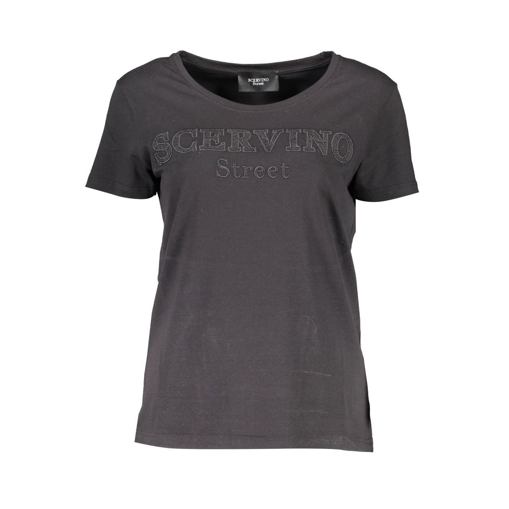 Scervino Street Black Cotton T-Shirt for Women