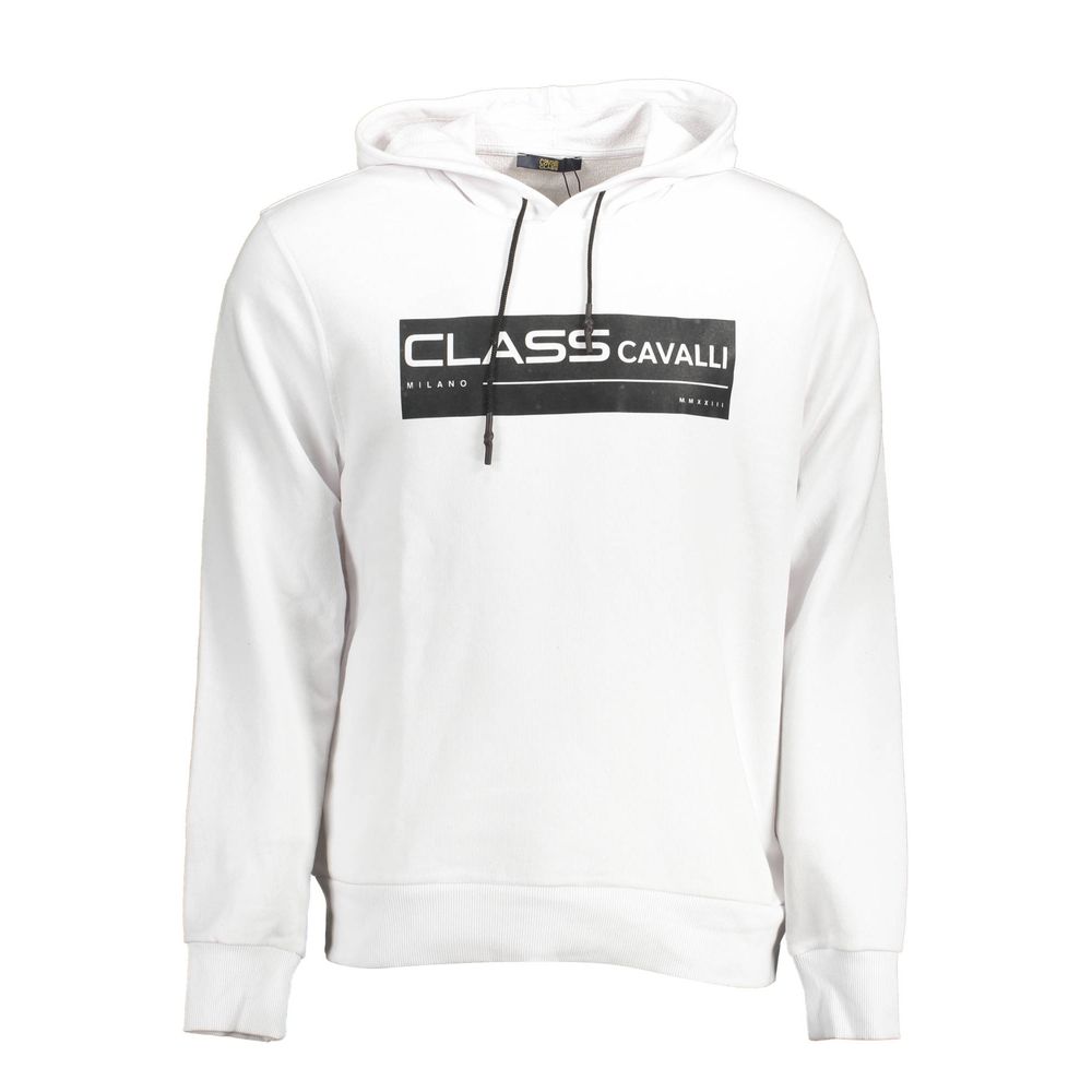 Cavalli Class Men's White Cotton Sweater