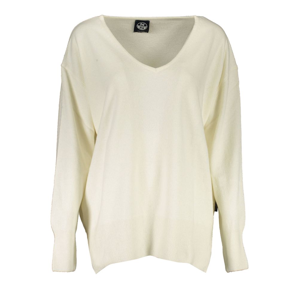 North Sails Weißer Wollpullover
