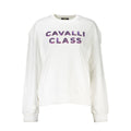 Cavalli Class Weißer Baumwollpullover für Frauen