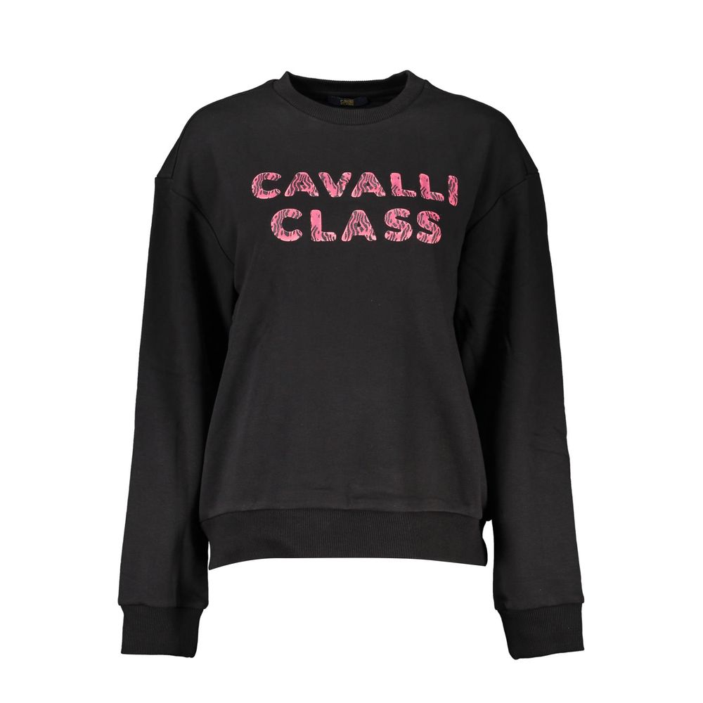 Cavalli Class Schwarzer Baumwollpullover für Frauen