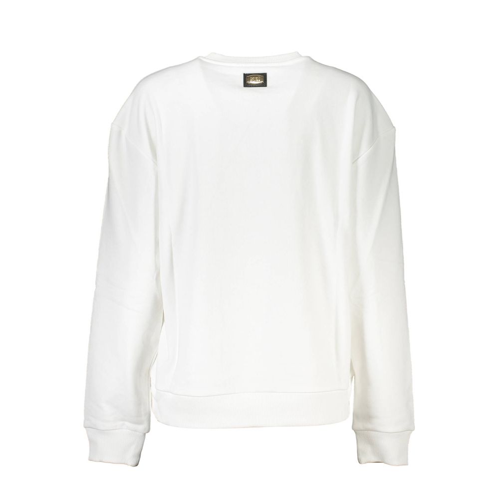 Cavalli Class Weißer Baumwollpullover für Frauen