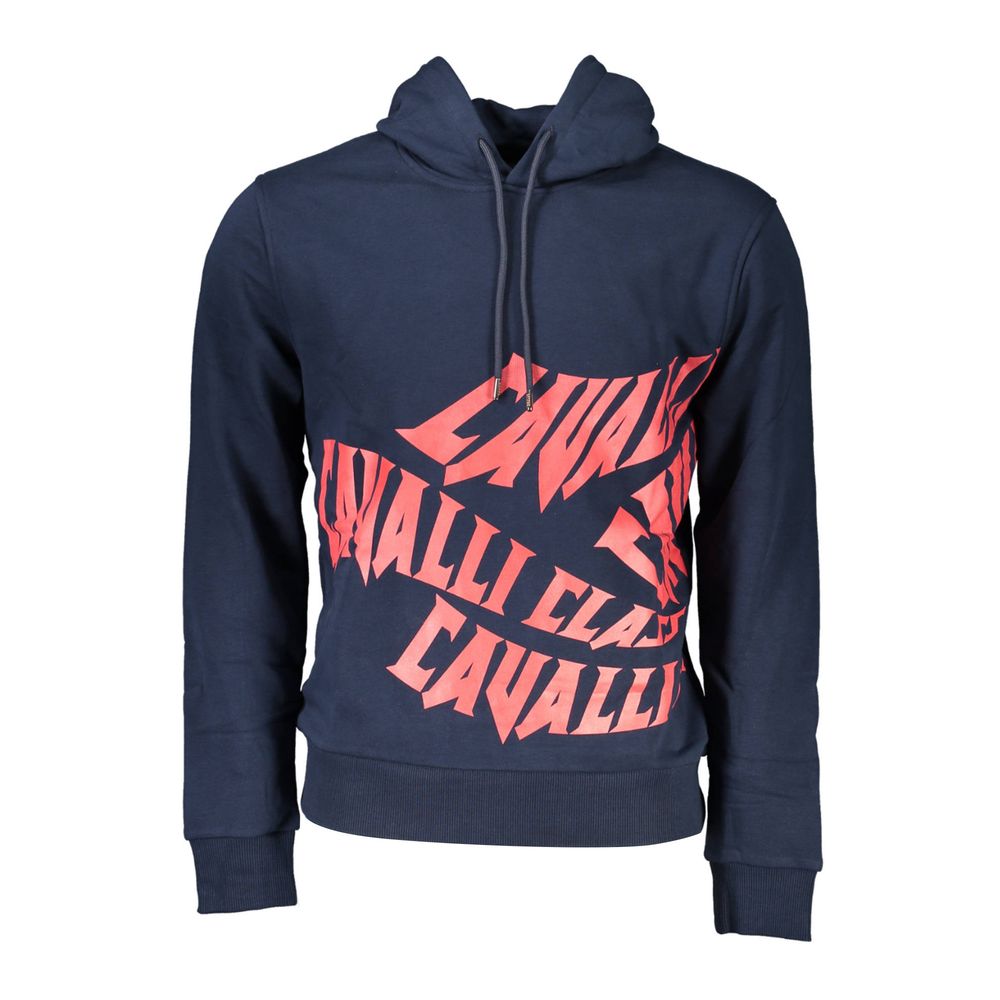 Cavalli Class Blauer Baumwollpullover für Männer