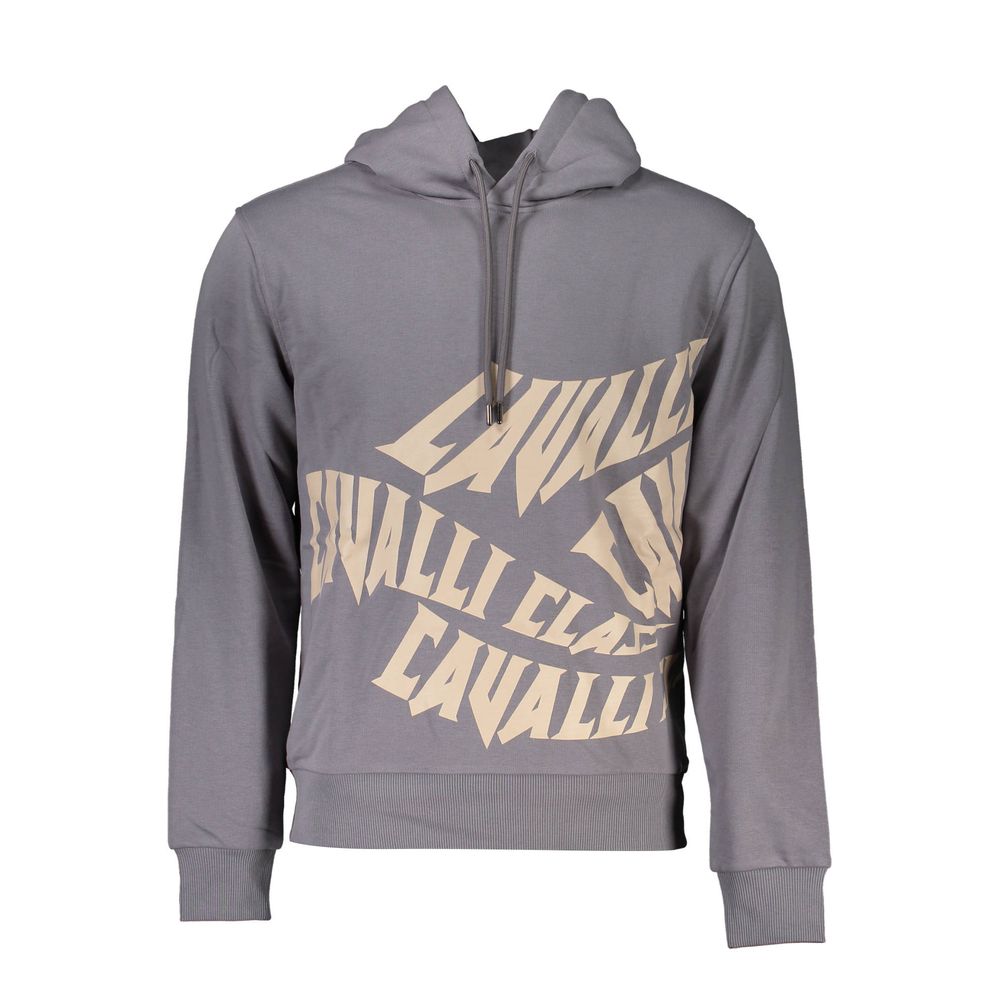 Cavalli Class Grauer Baumwollpullover für Männer