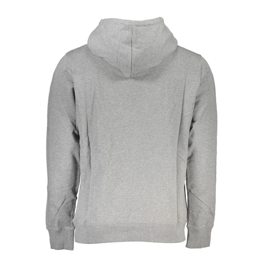 Calvin Klein "Grauer Baumwollpullover für Männer mit Kapuze und zentraler Tasche"