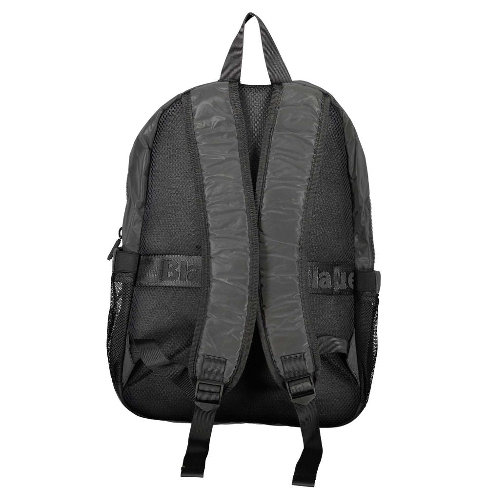 Blue Black Polyester Backpack