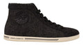 Dolce & Gabbana Grey Wool Cotton Casual High Top Sneakers