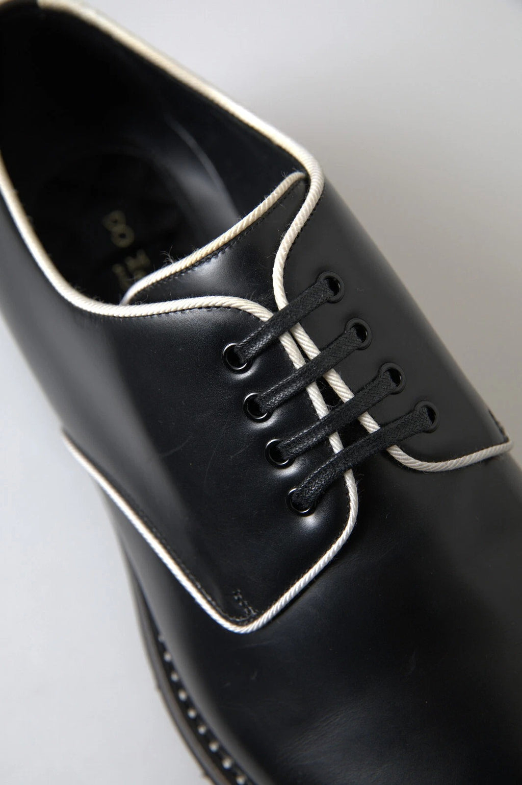 Dolce & Gabbana Black White Leather Shoes for Formal Occasions