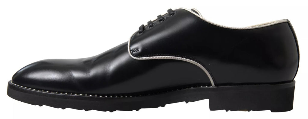 Dolce & Gabbana Black White Leather Shoes for Formal Occasions