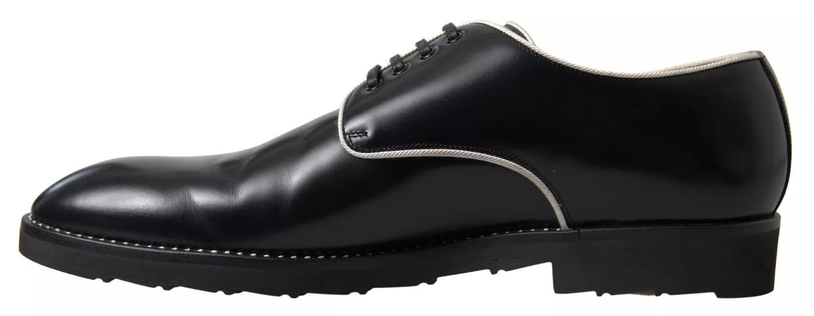 Dolce & Gabbana Black White Leather Shoes for Formal Occasions