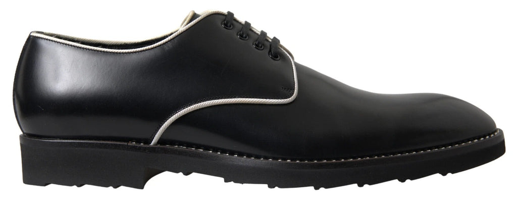 Dolce & Gabbana Black White Leather Shoes for Formal Occasions
