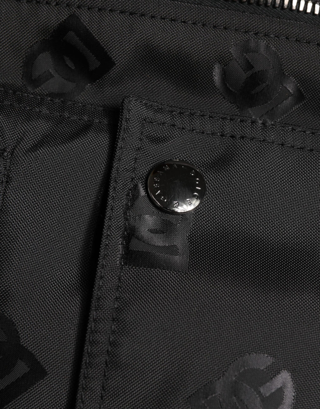 Dolce & Gabbana Black Cargo Windbreaker Logo Mania Jacket