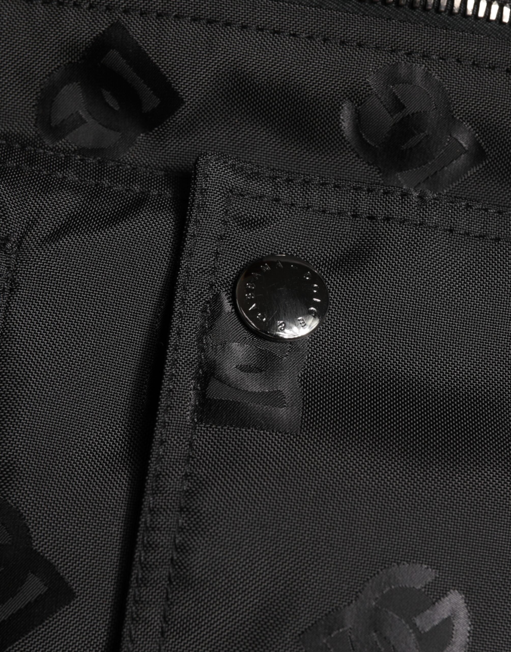 Dolce & Gabbana Black Cargo Windbreaker Logo Mania Jacket