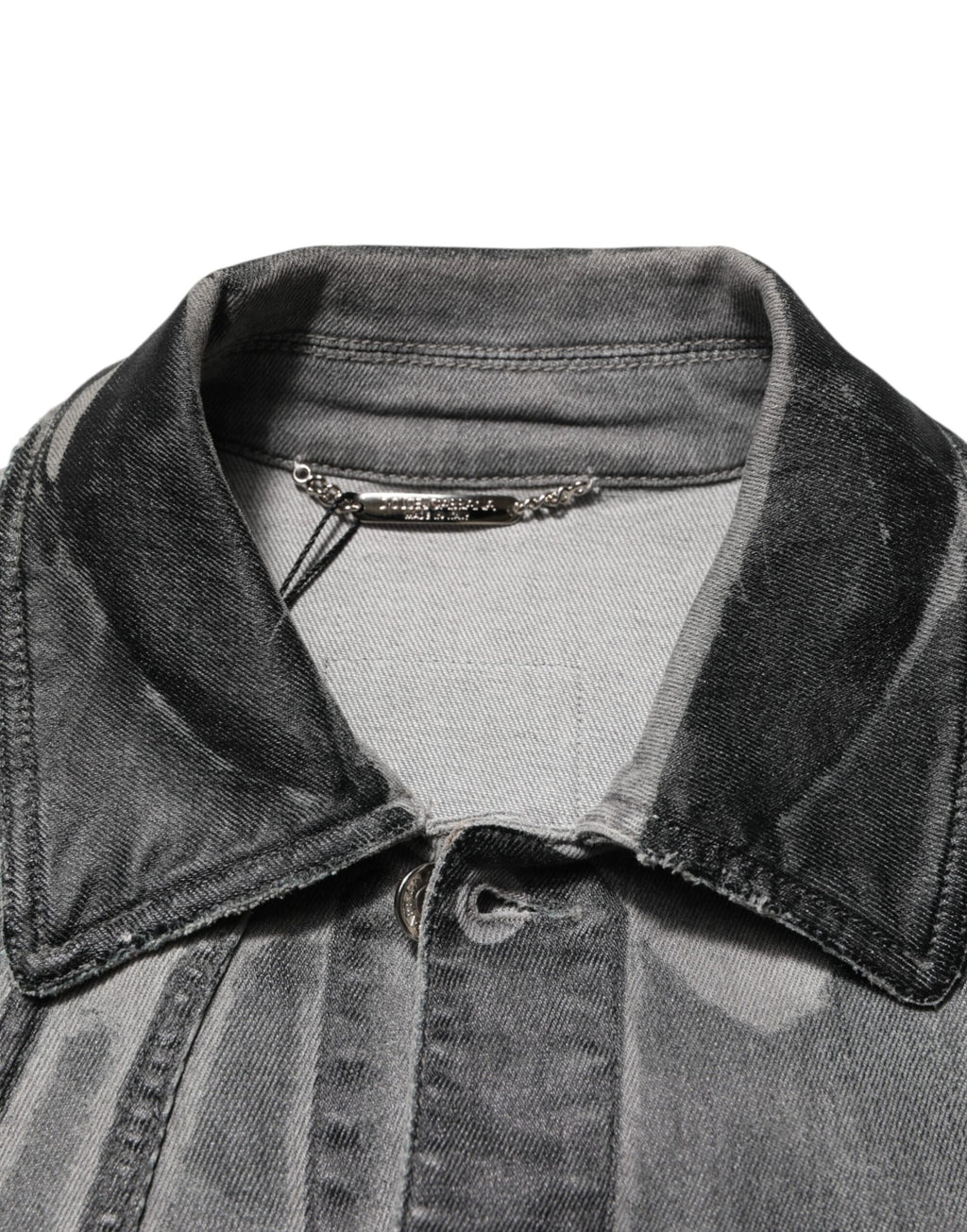 Dolce & Gabbana Grey Washed Cotton Stretch Denim Jacket