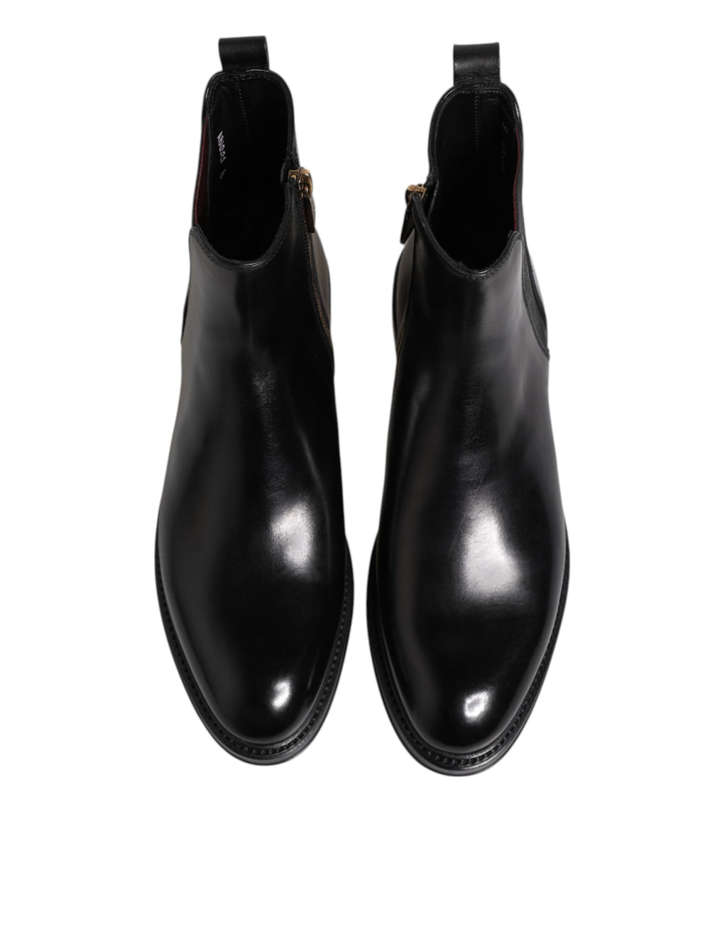 Dolce & Gabbana Schwarz Chelsea Leder Mid Calf Stiefel Schuhe