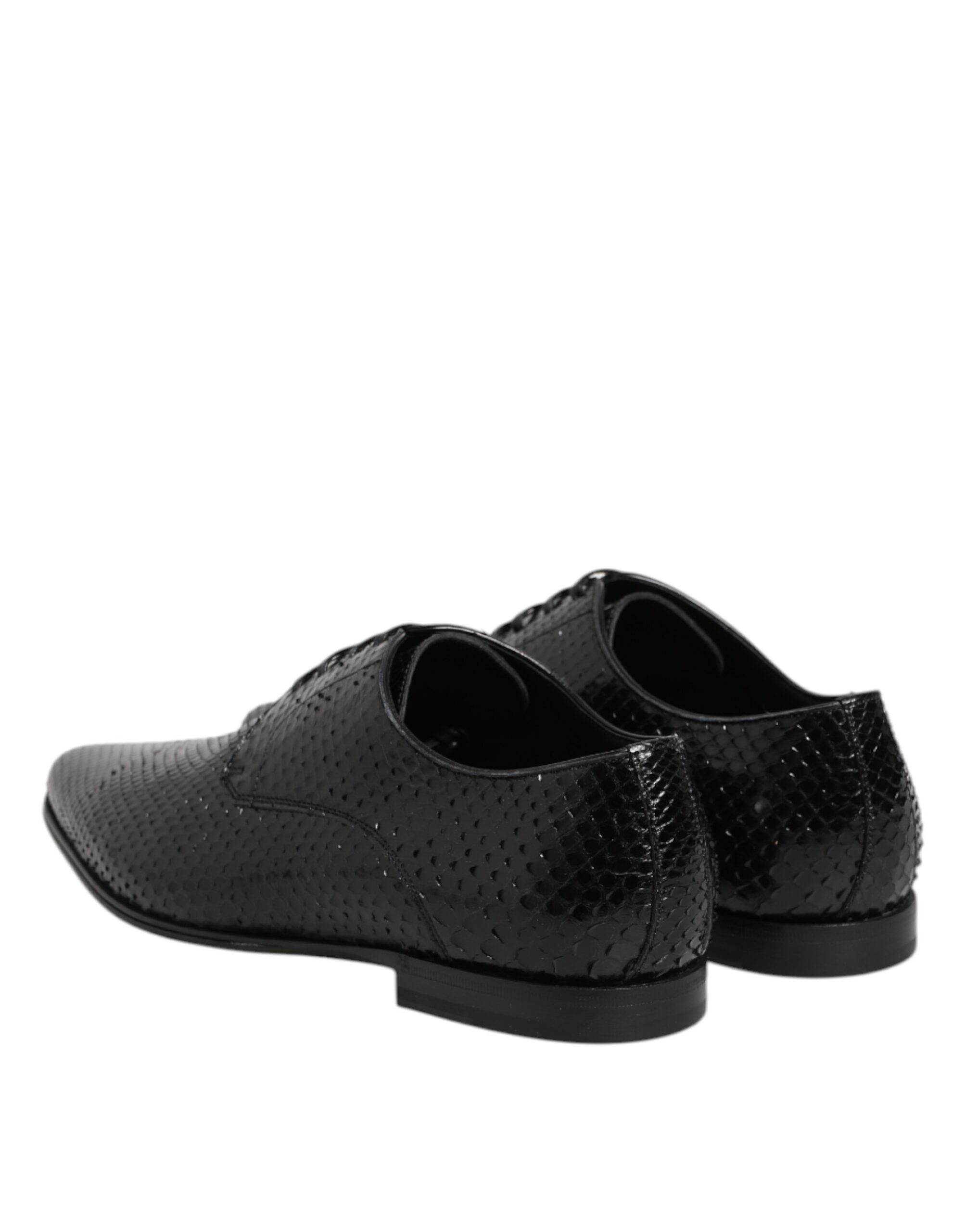 Dolce & Gabbana Schwarze Exotische Leder Schnürschuhe Derby