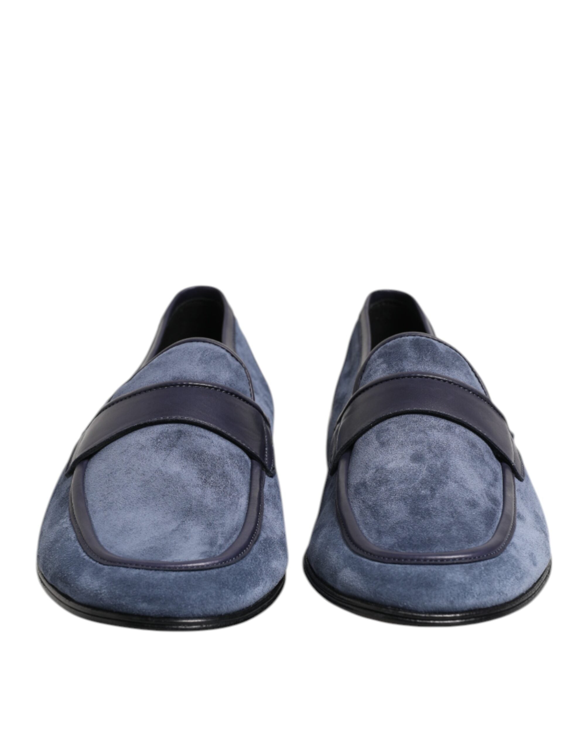 Dolce & Gabbana Blue Suede Loafers Moccasin Shoes