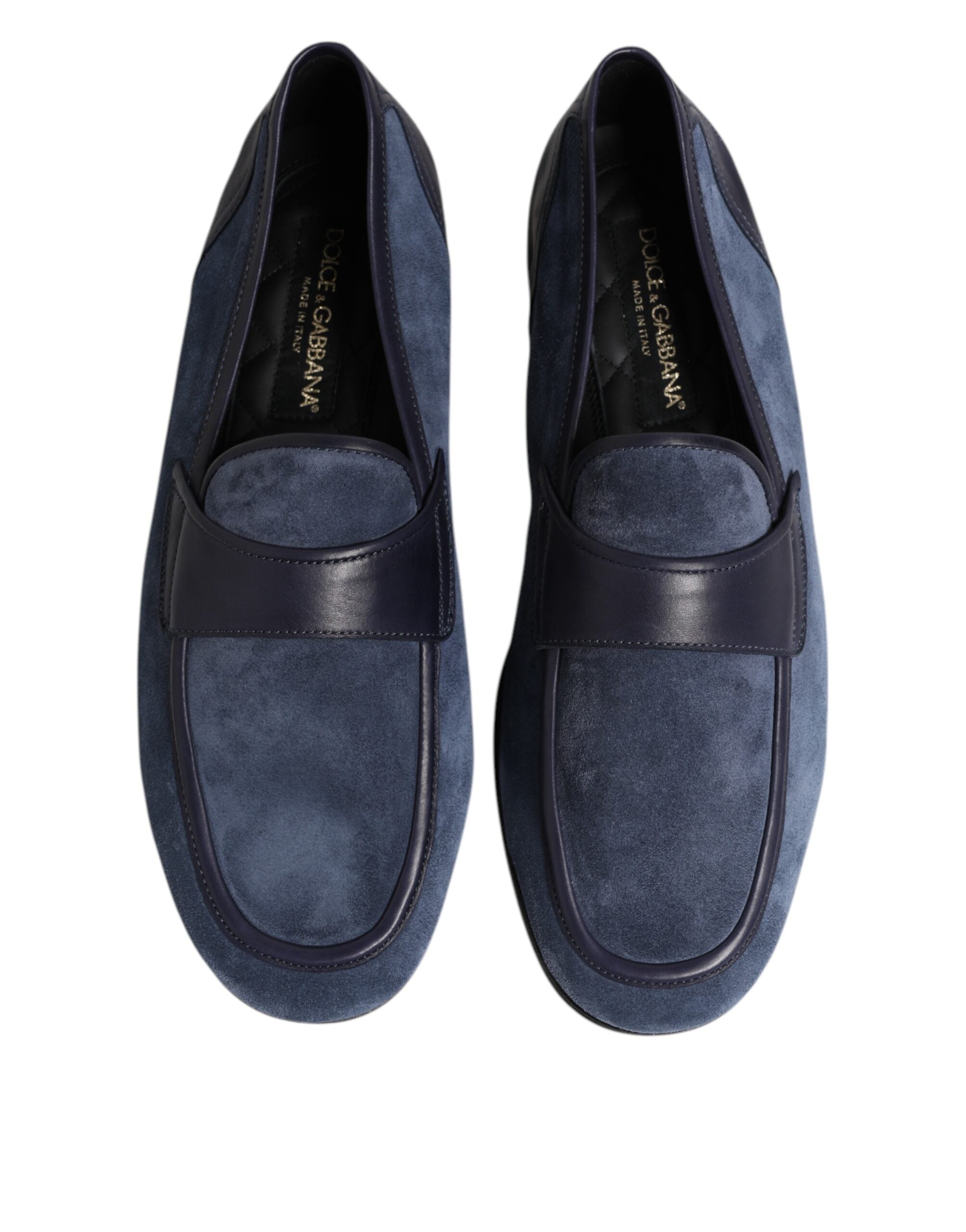 Dolce & Gabbana Blue Suede Loafers Moccasin Shoes