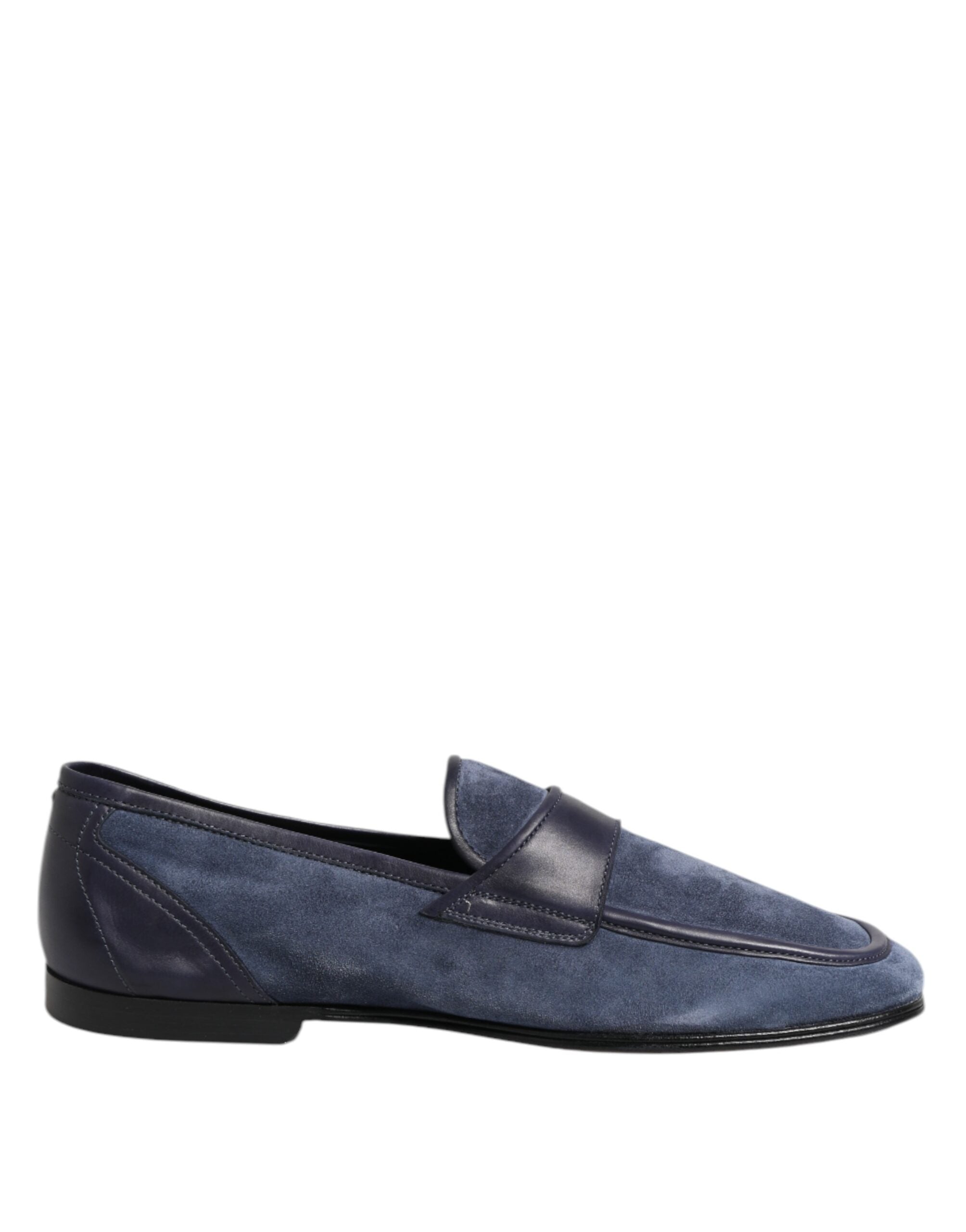 Dolce & Gabbana Blue Suede Loafers Moccasin Shoes