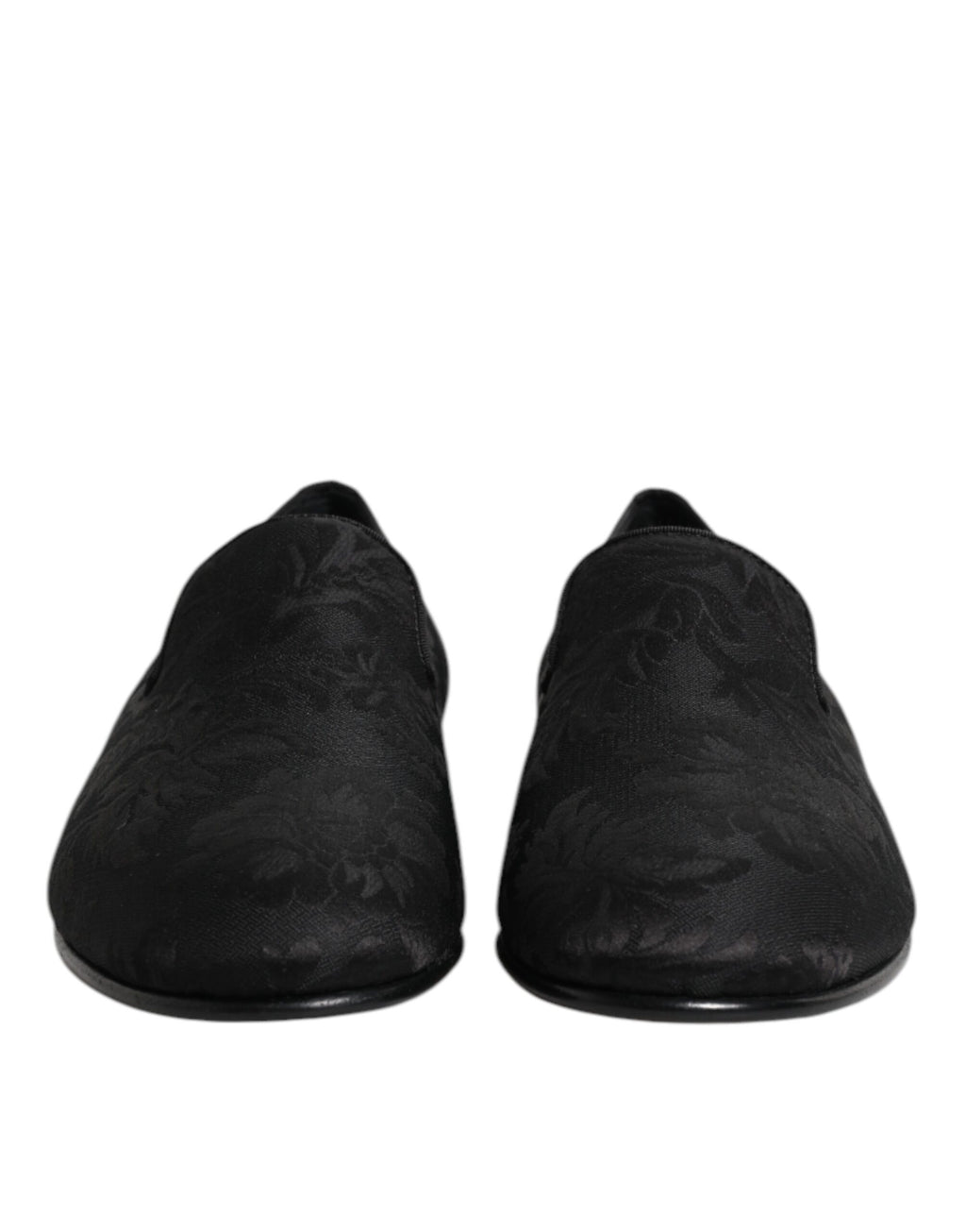 Dolce & Gabbana Black Floral Brocade Loafers Men's Dress Shoes