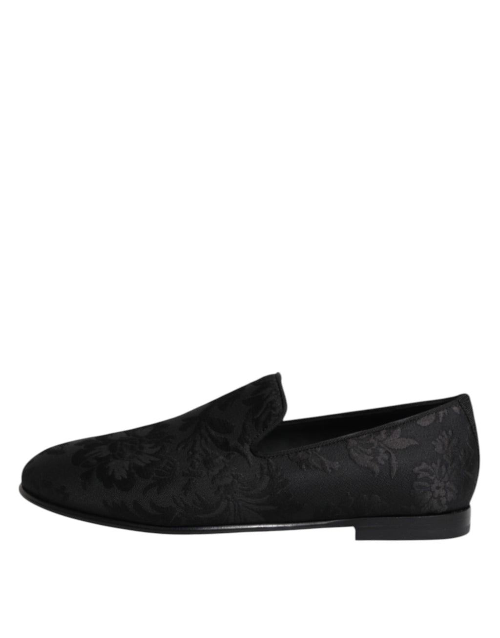 Dolce & Gabbana Black Floral Brocade Loafers Men's Dress Shoes