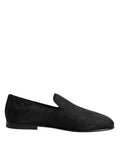 Dolce & Gabbana Black Floral Brocade Loafers Men's Dress Shoes