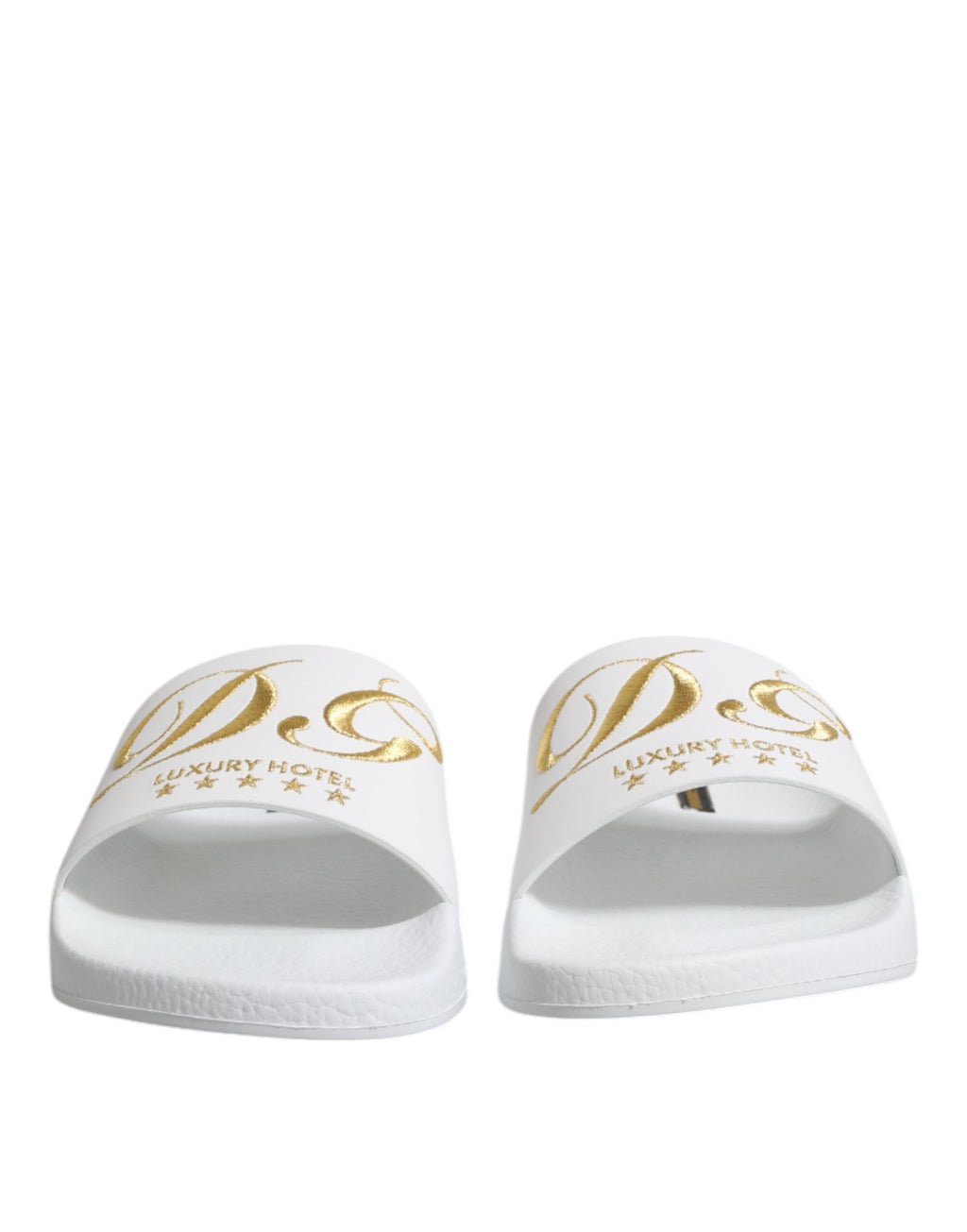 Dolce & Gabbana White Leather Mules Sandals Beachwear Shoes