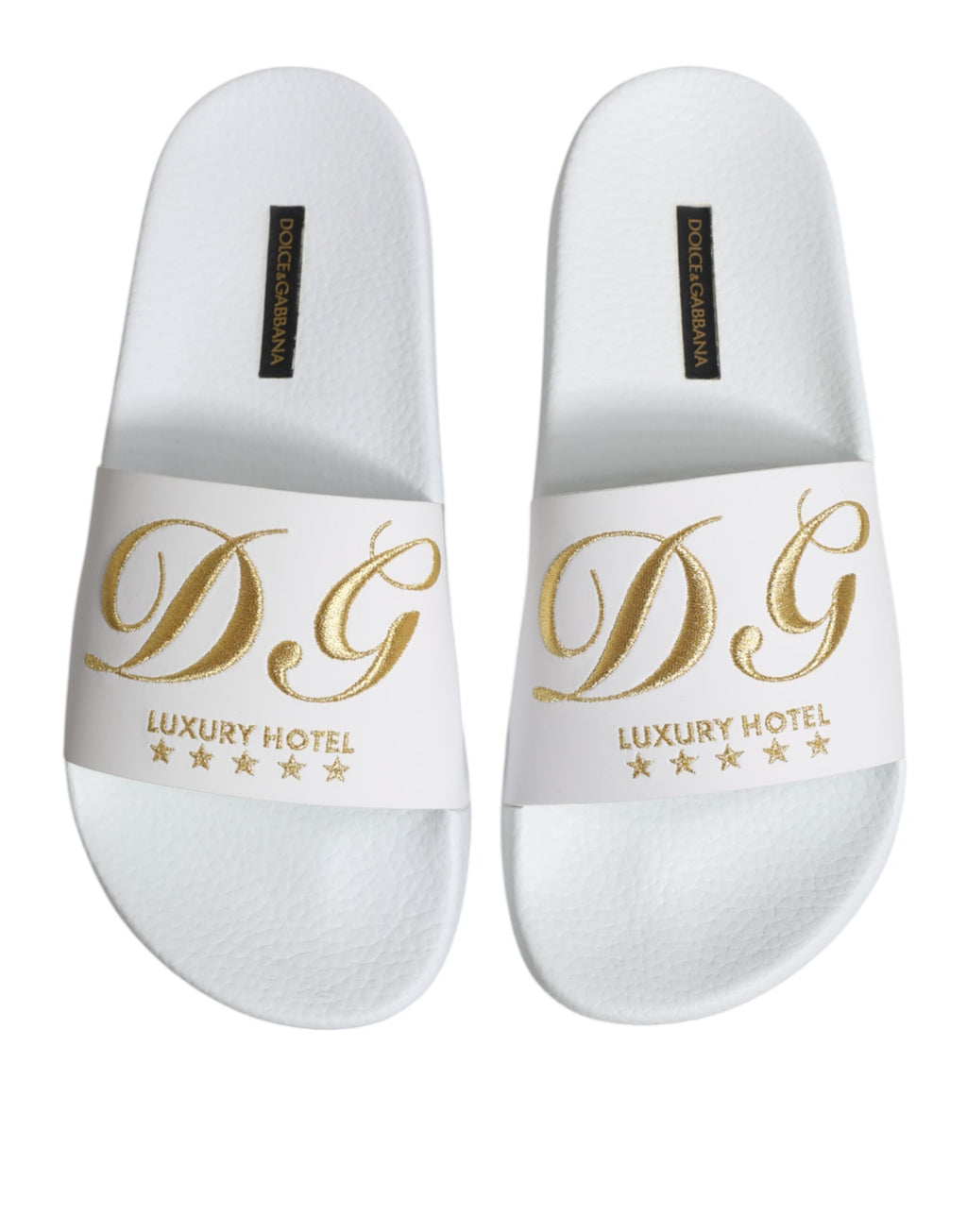 Dolce & Gabbana White Leather Mules Sandals Beachwear Shoes