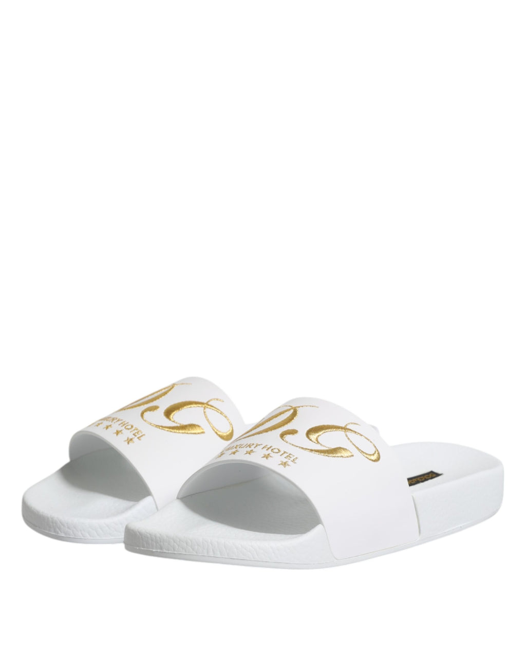 Dolce & Gabbana White Leather Mules Sandals Beachwear Shoes
