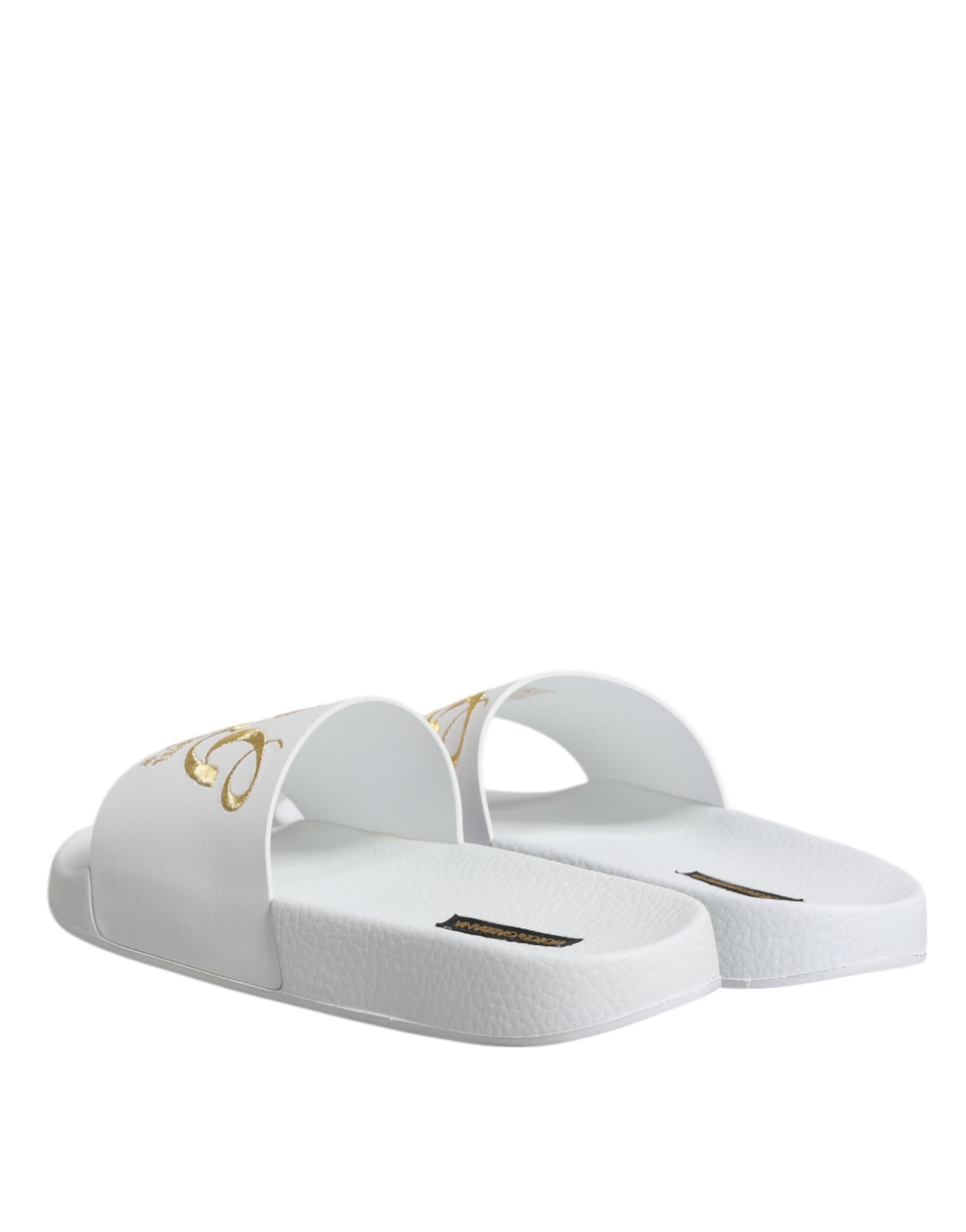 Dolce & Gabbana White Leather Mules Sandals Beachwear Shoes