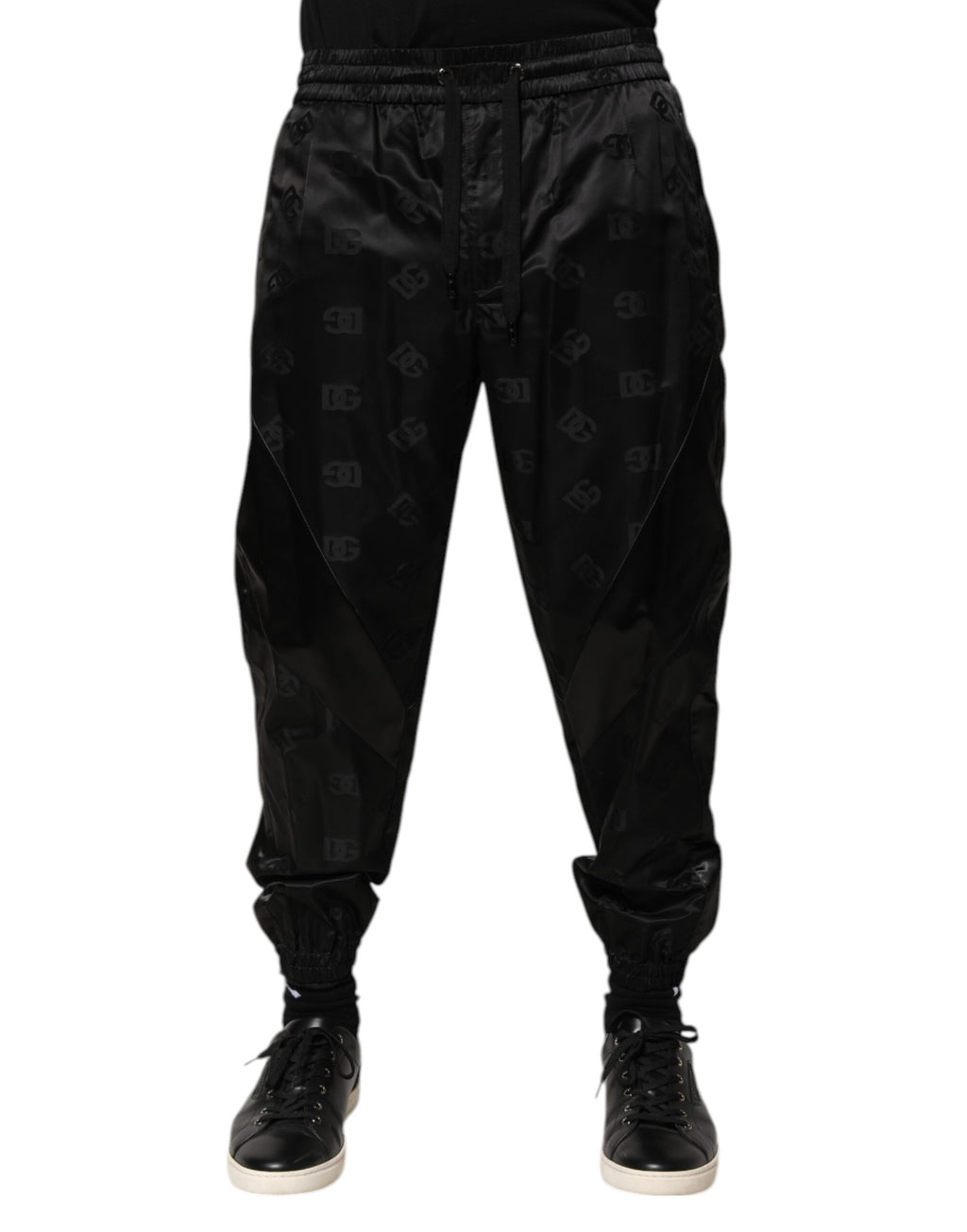 Dolce & Gabbana Black Logo DG Print Men's Jogger Sweatpants
