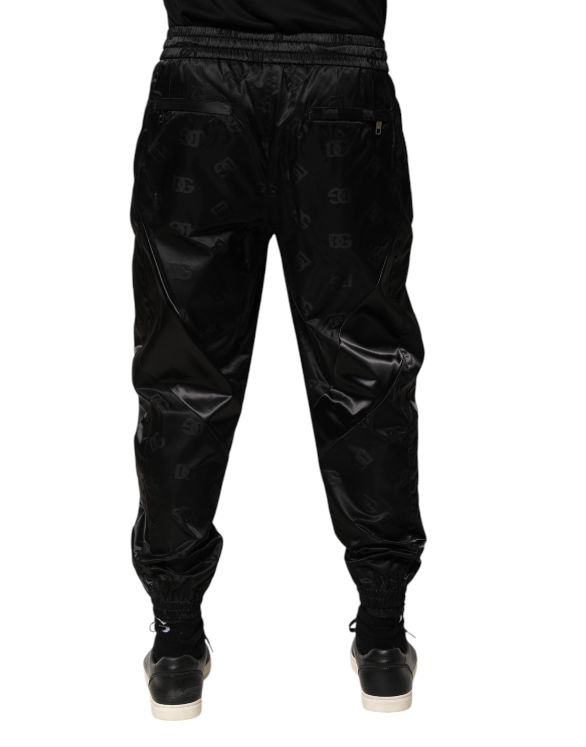 Dolce & Gabbana Black Logo DG Print Men's Jogger Sweatpants