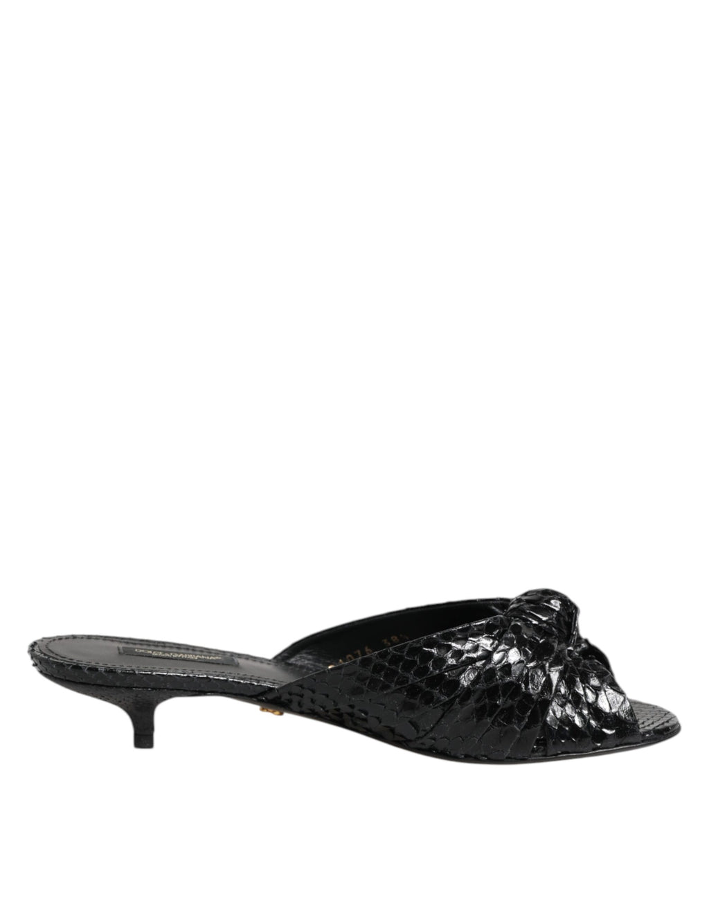 Dolce & Gabbana Black Leather Heels Sandals Shoes