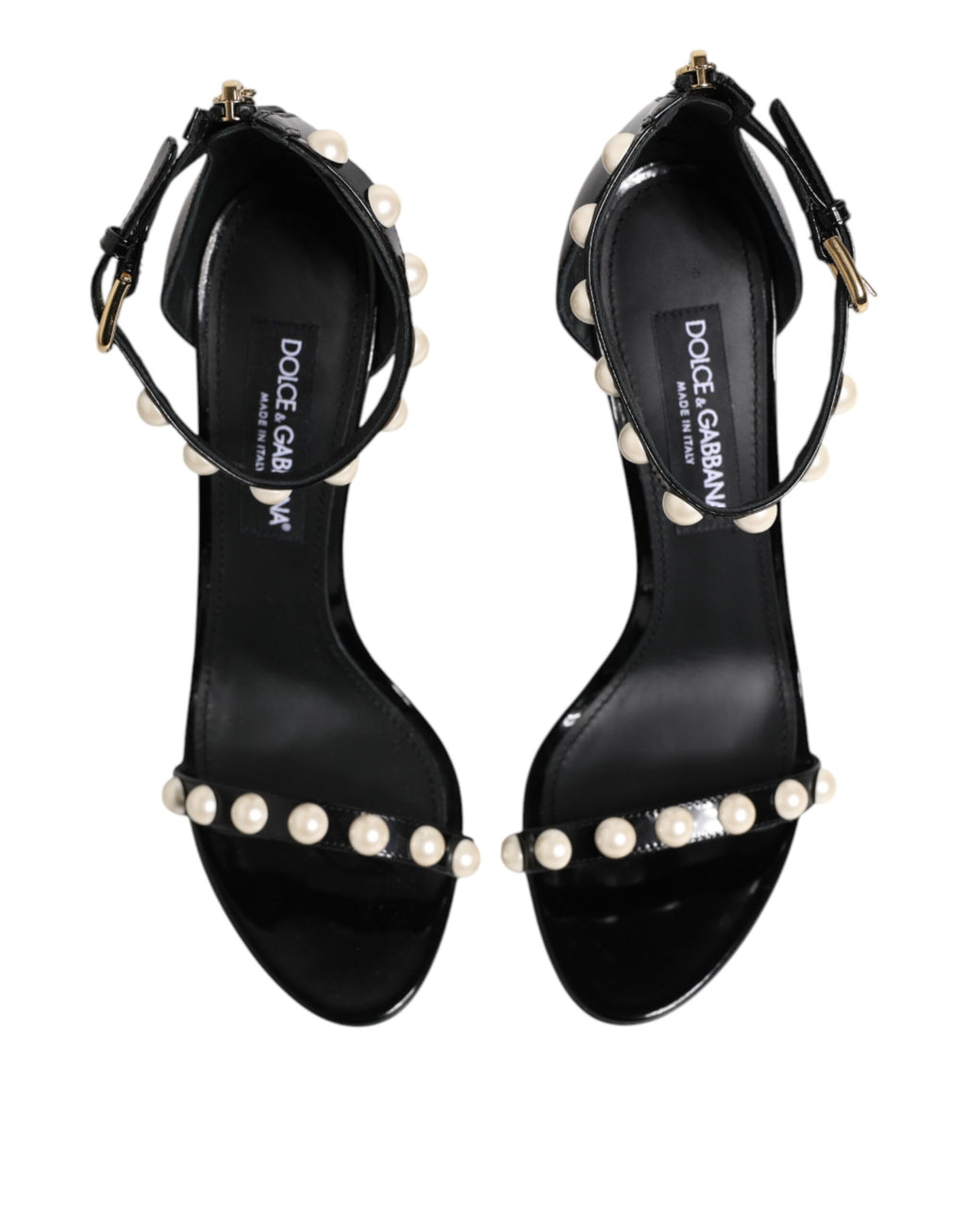 Dolce & Gabbana Black KEIRA Embellished Sandals Shoes