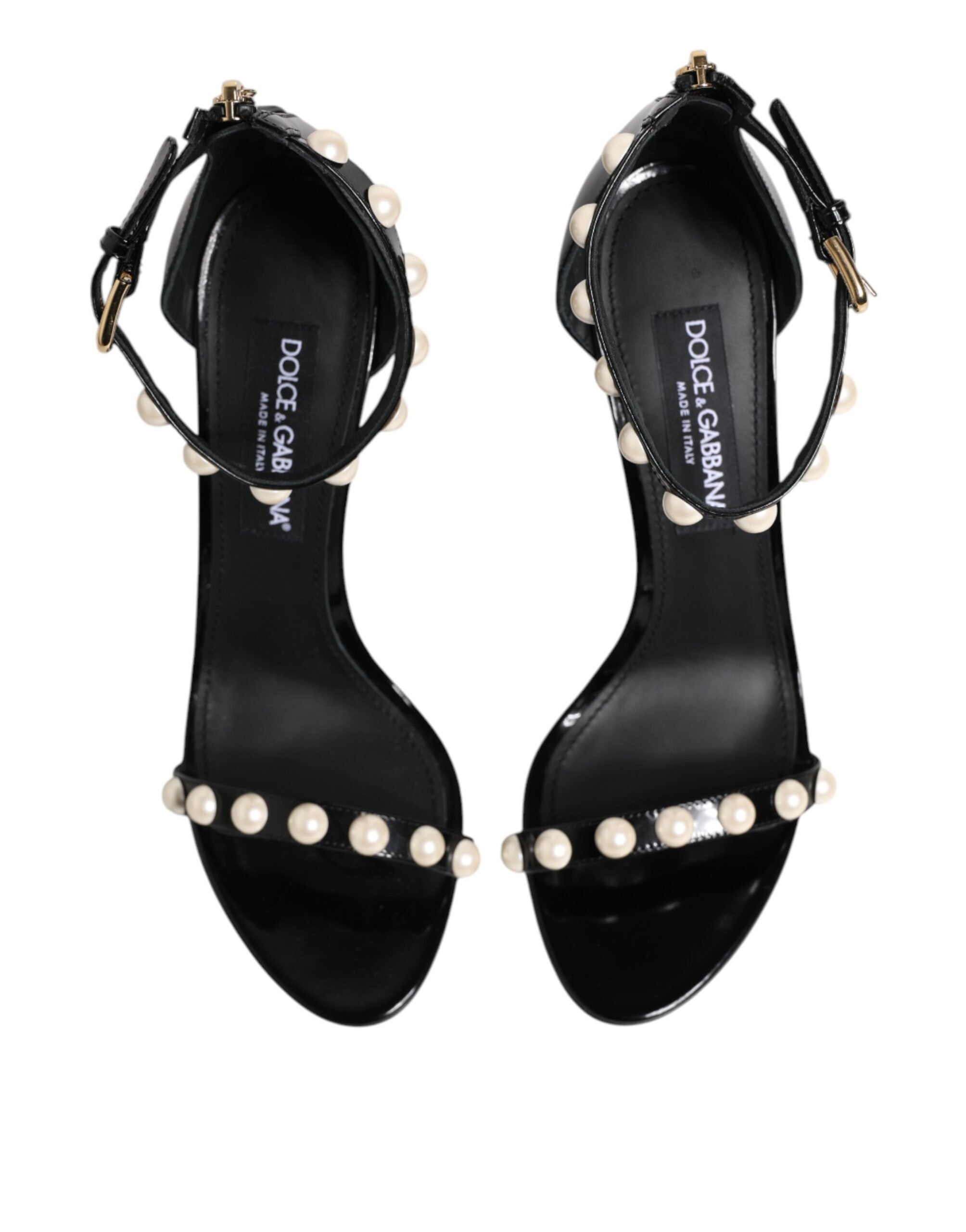 Dolce & Gabbana Black KEIRA Embellished Sandals Shoes