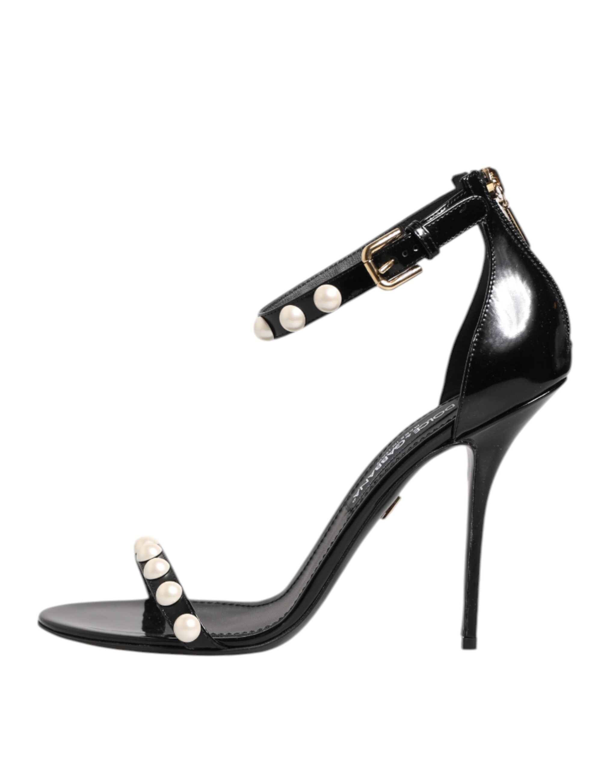 Dolce & Gabbana Black KEIRA Embellished Sandals Shoes