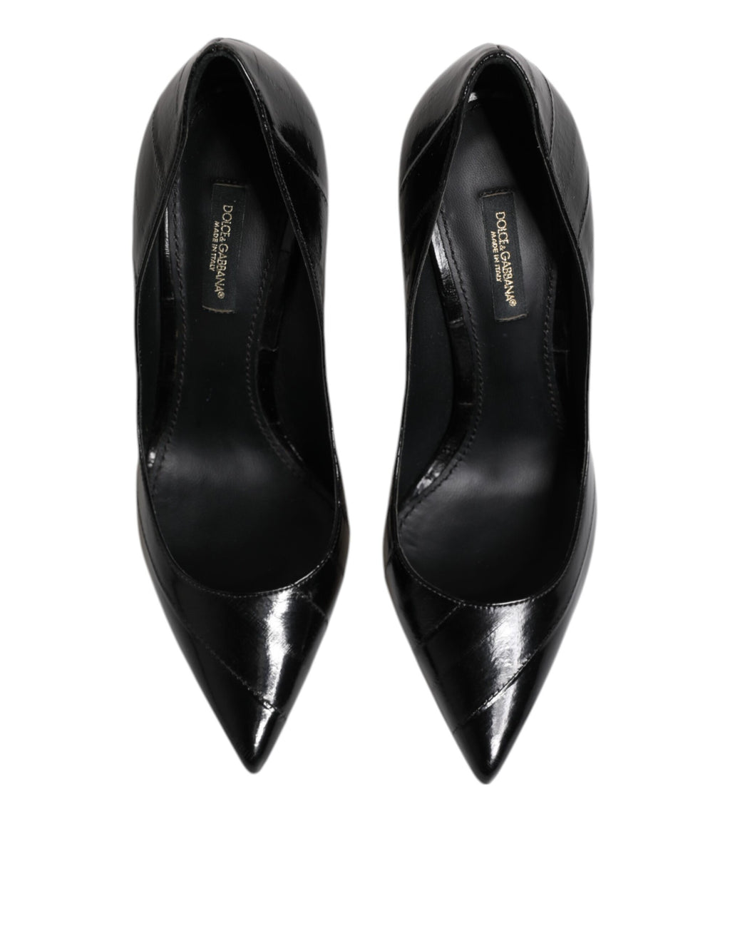 Dolce & Gabbana Black Leather High Heel Stiletto Pumps