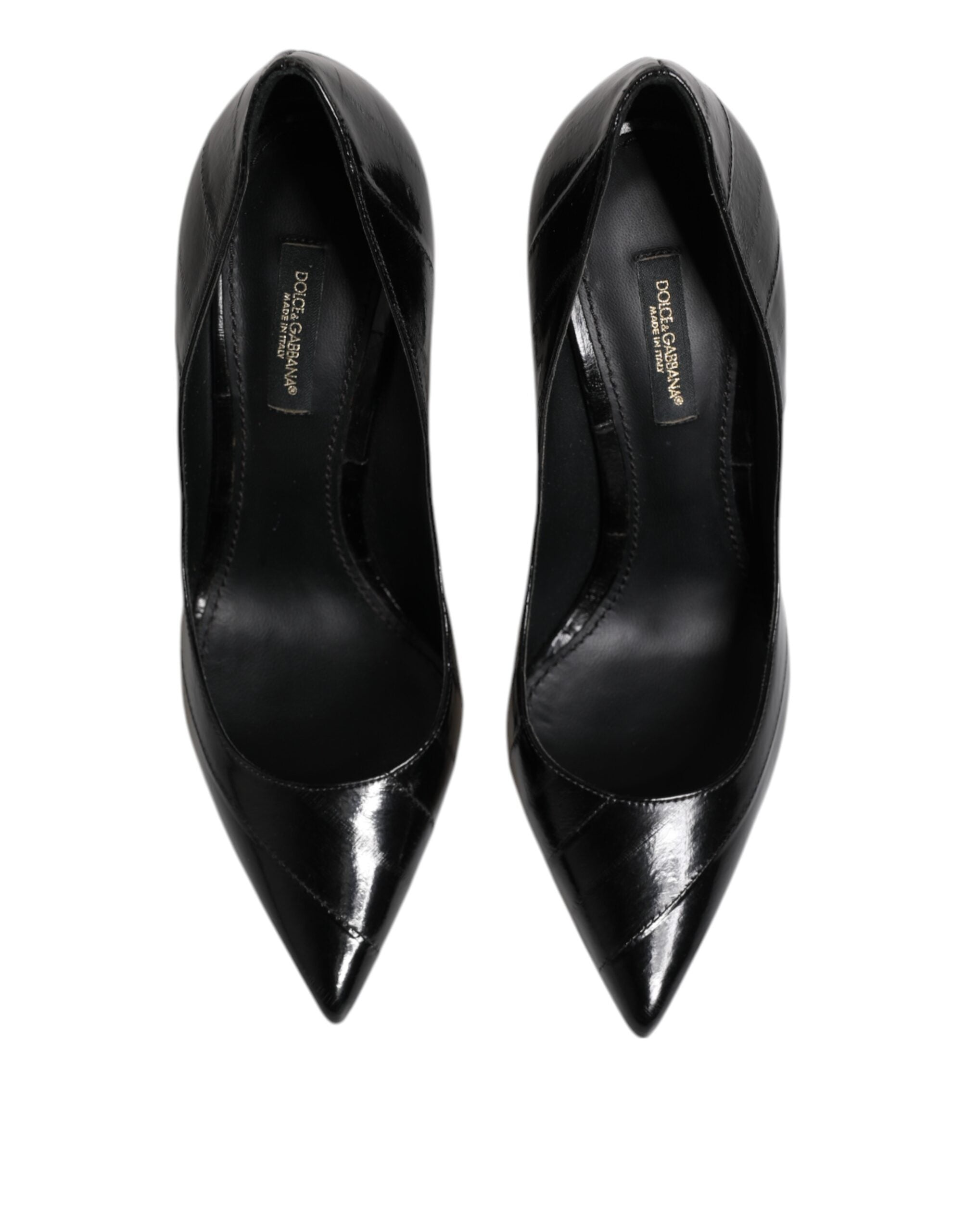Dolce & Gabbana Black Leather High Heel Stiletto Pumps